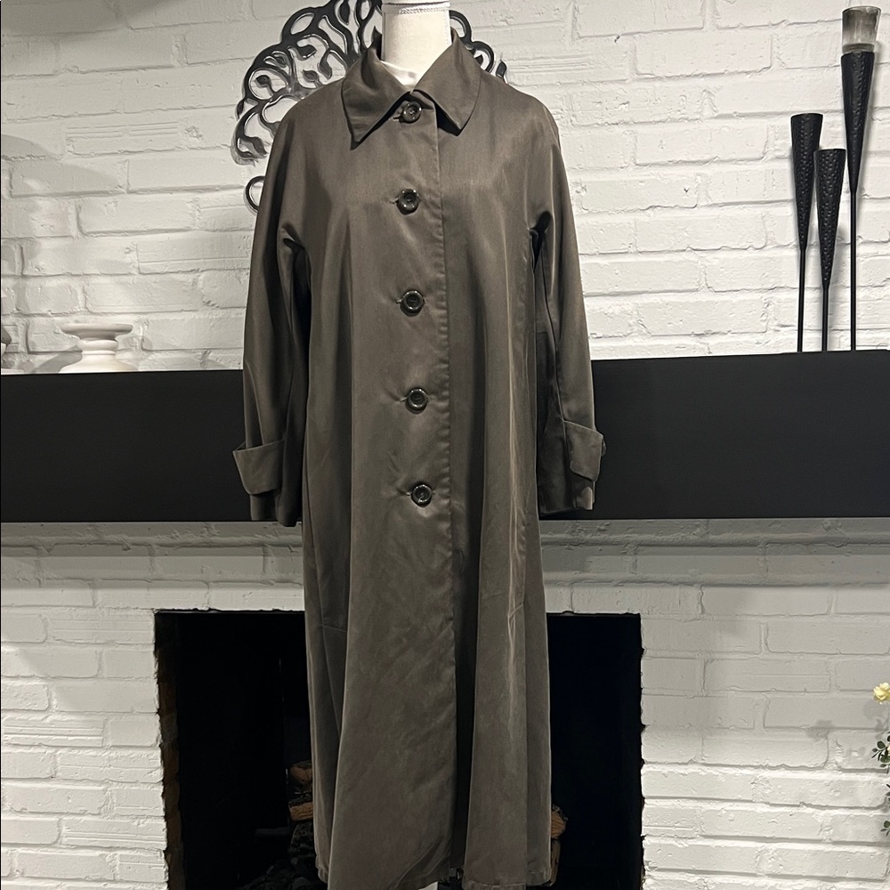Vintage Taupe Trench Coat by Misty Harbor with Removable Wool Liner